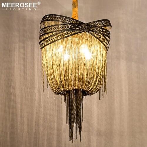 Italian Aluminum Chandelier Light Fixture Bronze Chian Hanging Lustre Suspension Tassel Lamp for Home Decoration Hotel Project
