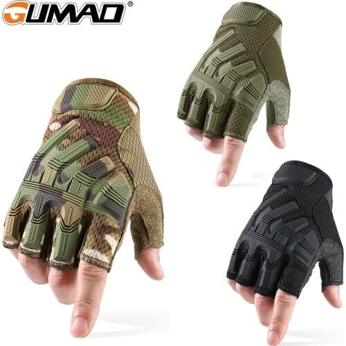 Cycling Half Finger Gloves Tactical Military Fingerless Glove Army Airsoft Bicycle Soft Comfortable Black Multicam Mittens Men