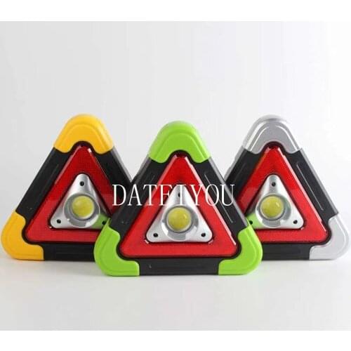 Multi-function solar triangle warning emergency lamp charging LED projection lighting portable outdoor camping lamp