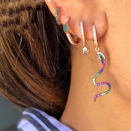 Fashion candy rainbow cz Earrings for Women Ethnic Bohemian Long Hanging Dangle Earring sexy animal trendy Jewelry