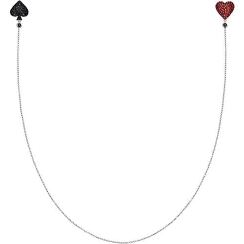 Bulk Price New Trendy Red Black Heart Crystal Fashion Earrings For Women Chain Earrings Accessory Jewelry