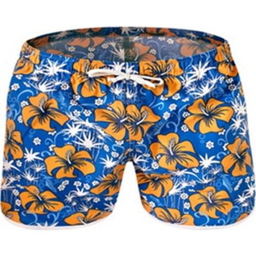 SD367 red blue orange flower printing swimsuits men swimwear sunga summer beach shorts board surfing shorts briefs bathing suits