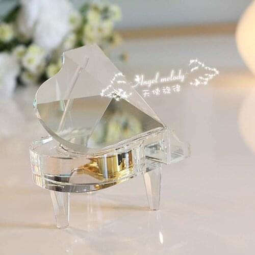 Piano music box artificial crystal polishing and casting technology music box pastoral crystal music box gift 3