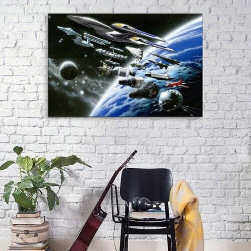 Hd print wall painting canvas Star Trek Outer Space Movie Game Art Wall Poster Space Art Modular picture Print home decor frame