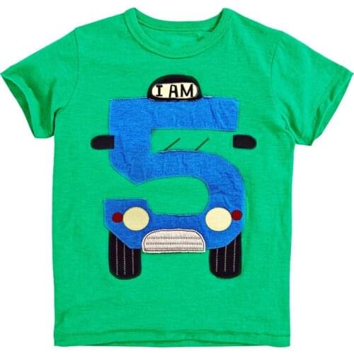 Little Maven New Boys Summer Cool Green 5 Number Car Short O-neck Brand Cotton Quality Knitted Children Fashion Tshirt