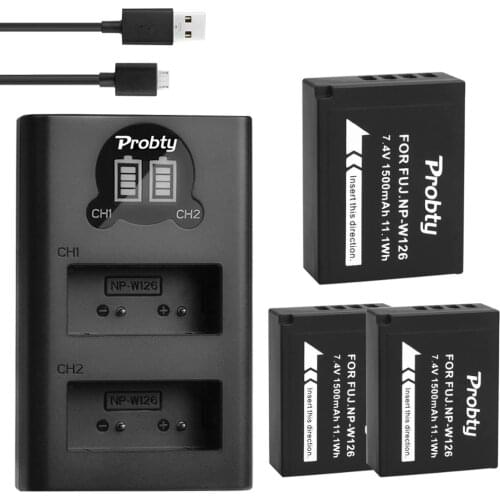 NP-W126 NP W126 NPW126 Battery + LED USB Charger for Fujifilm FinePix HS30EXR HS33EXR HS50EXR X-A1 X-E1 X-E2 X-M1 X-Pro 1