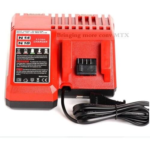 Portable 3A Li-ion Battery Charger for Milwaukee 14.4V- 18V M18 M14 Lithium Battery charger safe and convenient Newest