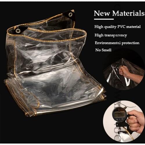 Transparent PVC Rainproof Cloth 0.35mm Thick Garden Plant Shed Cover Balcony Swing Tarpaulin Thicking Greenhouse Waterproof Film