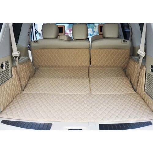 QIEKERETI leather car trunk mats for Nissan Patrol Y62/Y61 2016 2017 years cargo liner accessories interior boot