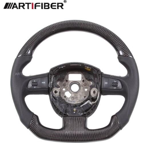 Genuine Leather Carbon Fiber Steering Wheel for Audi TT,TTRS,R8