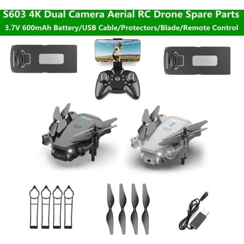 S603 4K Dual Camera Fixed Height Hover RC Drone Spare Part 3.7V 650mAh Battery/Protective Fence/Transmitter/Propeller/USB Cable