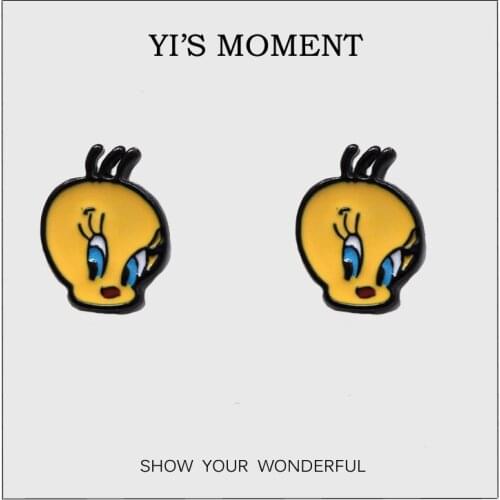 Anima Cartoon duck Stud Earrings Fashion Jewelry earing for women