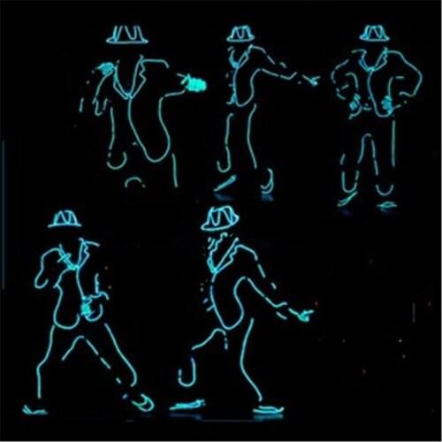 Led Luminous Flashing Growing Light Robot Suit EL Wire Costume,Cap,Gloves, And Shoes MJ Style For Show,Club