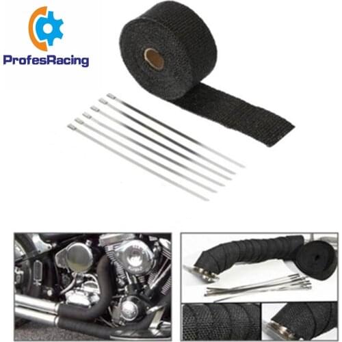 5cm*5/10/15/20M Car Motorcycle Exhaust Thermal Exhaust Tape Exhaust Heat Tape Wrap Pipe Wrap Shields Manifold Header Insulation