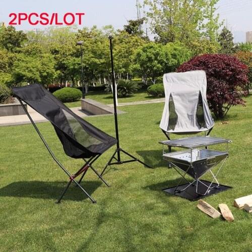 2PCS/LOT Outdoor Folding Chair Maximum Load 150KG Portable Travel Seat Tools Camping Fishing Chairs Home Moon Chair