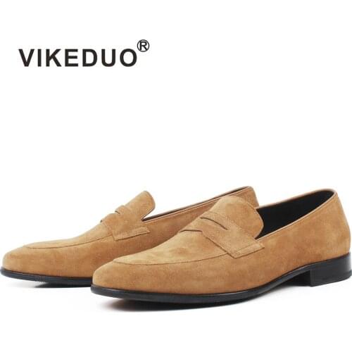 Vikeduo Summer Casual Suede Loafers Shoes For Men Solid Brown Classic Shoe Male Plus Size Sapatos Mujer Breathable Zapatos New