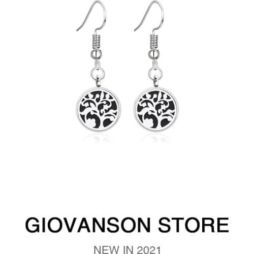 Gift Jewelry Making Locket Pendants Stainless Steel Women Dangle Earrings Perfume Aromatherapy Essential Oil Diffuser Drop 12mm