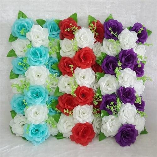 1pcs simulation rose silk flower wall wedding decoration road lead rose artificial flower stand platform silk wreath wall