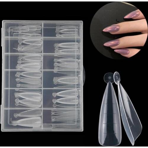 120Pcs/Set Holder-Free Nail Mold Tip Graduated Ultra Thin Poly Nail Gel Quick Building Dual Form Mold Tips for Female Manicure