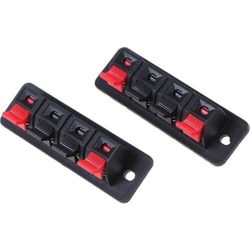 2Pcs Plastic 4 Positions Connector Terminal Push In Jack Spring Load Audio Speaker Terminals Breadboard Clip