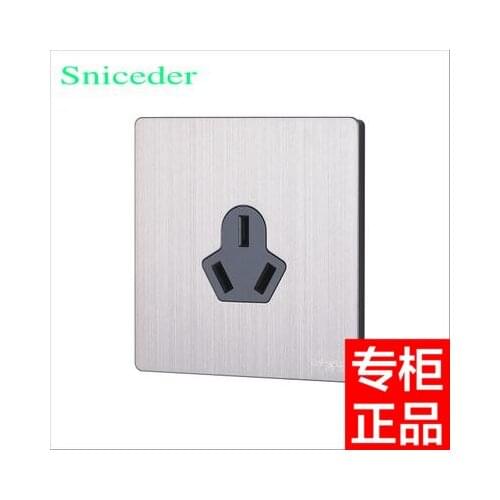 86 wall switch panel S8 stainless steel wire drawing 16A air condition 3pin AU socket outlet switch wall mount