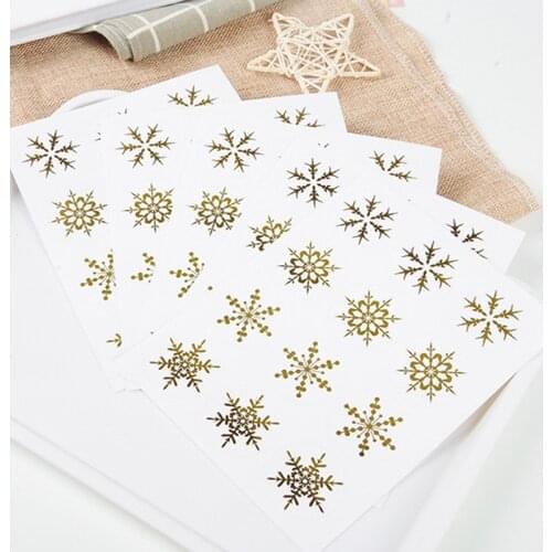 120pcs/pack PVC 3.5cm Christmas Snowflake Packaging Sealing Label DIY Gift Stickers Baking DIY Gift For New Years