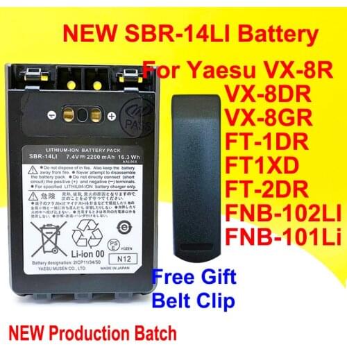 WISECOCO 2200mAh SBR-14LI Battery For Yaesu VX-8R VX-8DR VX-8GR FT-1DR FT1XD FT-2DR radio FNB-102LI FNB-101Li High quality