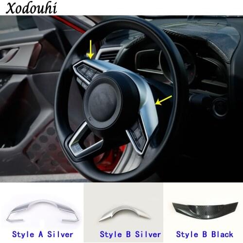 Car Detector Stick ABS Chrome Steering Wheel Interior Kit Trim Lamp Frame Parts 1pcs For Mazda CX-3 CX3 2016 2017 2018 2019 2020