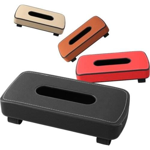 Simple Style Car Sun Visor Tissue Box PU Leather Auto Accessories Holder Paper Napkin Clip Car Tissue Box