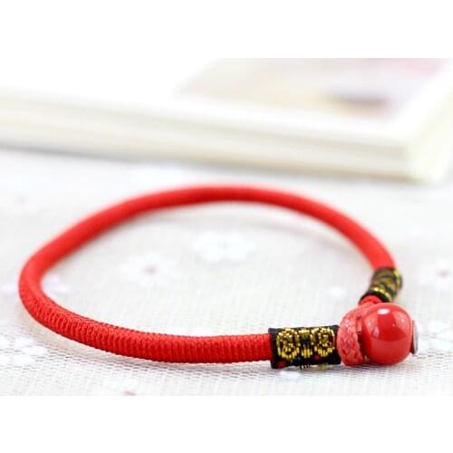Original New Cute Chinese Style Red String Lucky Bracelet For Women Ceramic Bead bracelet Bangle Girls Lucky Jewelry Lovers Gift