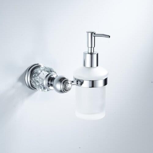 Hand Sanatizer Dispenser Glass Bottle +brass Head Silver crystal Liquid Soap Dispenser Hand Dispenser Pump 150ml Soap Dispenser