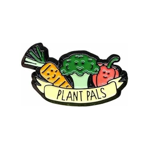 Vegan Enamel Pin Vegetarian Carrot broccoli sweetbell redpepper Badge Cute Vegetables Brooch Jewelry