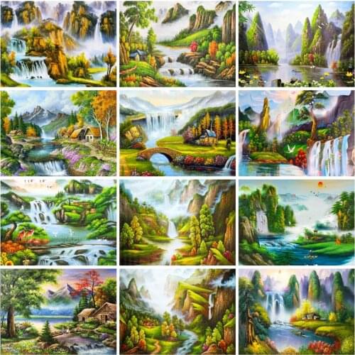EverShine 5D Diamond Painting Landscape Rhinestones Pictures Full Drill Diamond Embroidery Waterfall Mosaic Cross Stitch Kits