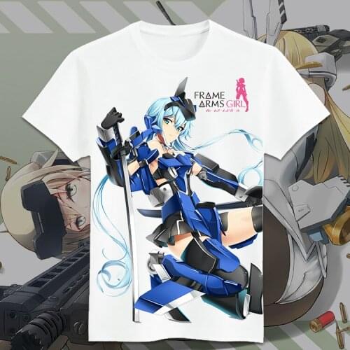 Japanese Anime Frame Arms Girl Cosplay T Shirt Cartoon Gennai Ao Printed Summer T-Shirt Graphic Top Tee tshirt Casual Costume