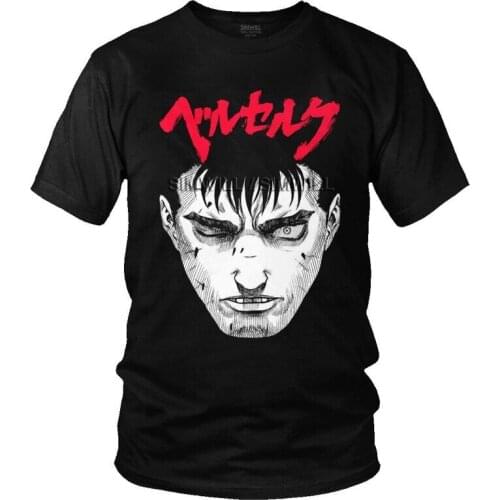 Berserk Guts T-Shirts Men Graphic T Shirts Short Sleeve Japanese Manga Anime Gatsu Sacrifice Tshirt Cotton Tee Tops Clothes