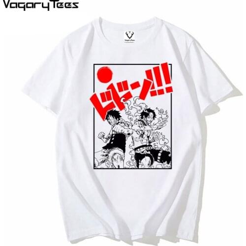 2021 Strawhat Pirate Funny Anime T Shirt Homme New Casual Short Sleeve Tshirt Men Unisex Manga gear Streetwear Tee