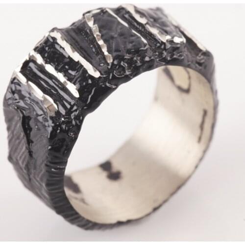 UM US JEWELRY Black Color Unisex Ring