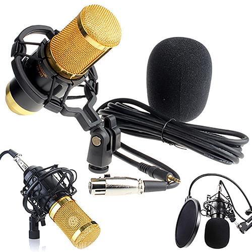 BM 800 Condenser Pro Audio Microphone Sound Studio Dynamic Mic + Shock Mount Widely Used in Video Teaching Conference