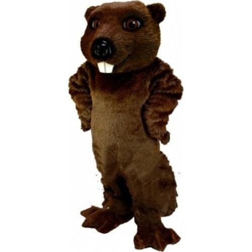 Handmade Cartoon Character Brown Beaver Mascot Costume Suits Cosplay Party Game Dress Outfits Clothing Carnival Halloween Adults
