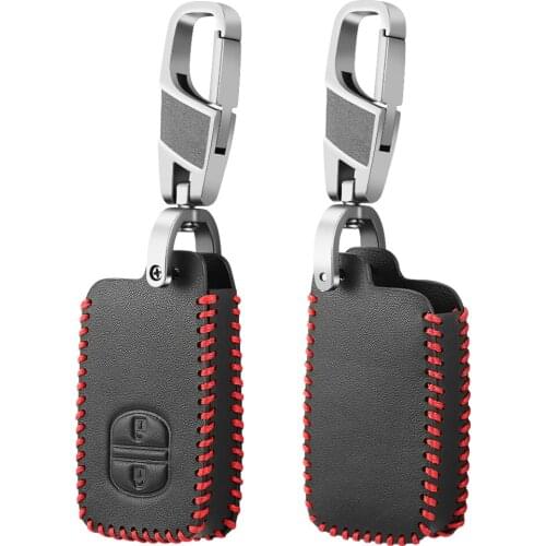 Remote 2 Buttons Leather Car Key Case Cover For Toyota RAV4 Land Cruiser Camry Highlander Prado Prius Car Accessories