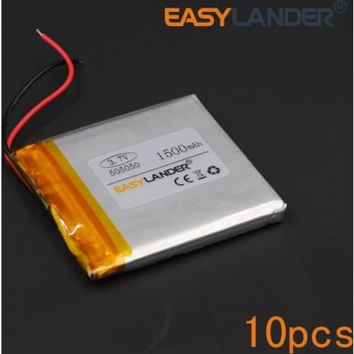 10PCS/Lot 3.7V 1500mAh 505050 Rechargeable li Polymer Li-ion Battery For electronic part DIY lighting Oticon Streamer GPS 055050