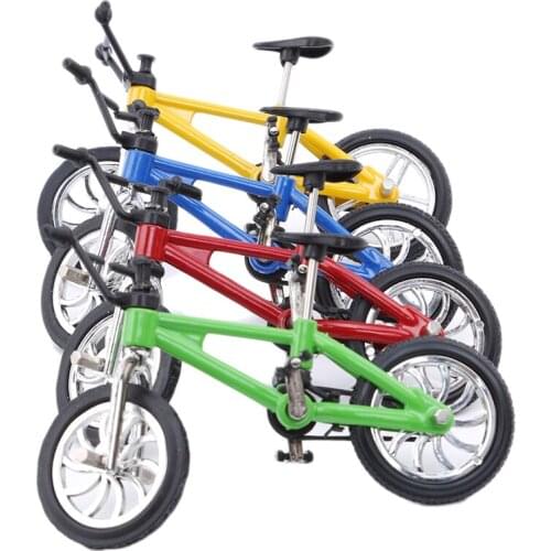 Mini Size Multi Colors Simulation Alloy Finger Bike Fingerboard Bicycle Toys With Brake Rope Xmas Birthday Gifts for Children