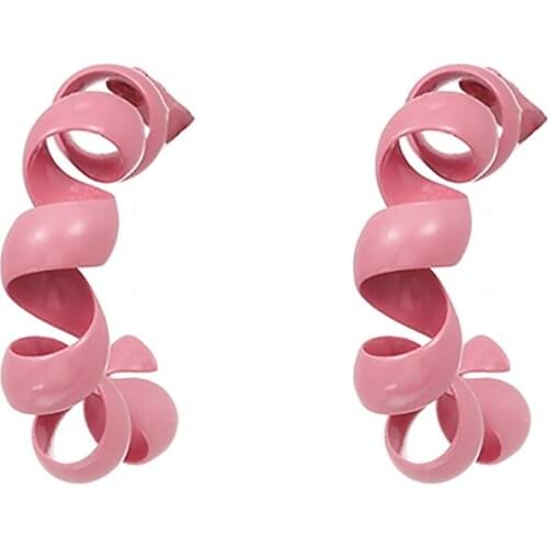 ZHINI Trendy Geometric Distorted Hoop Earrings for Women 2021 4 Colors Alloy Metal Statement Earring Jewelry boucle d’oreille