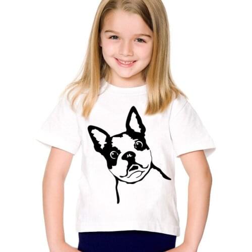 Cartoon t shirt for girls tshirt Children clothes Print French Bulldog Funny T-shirts Kids graphic t shirts Tops Baby Clothing