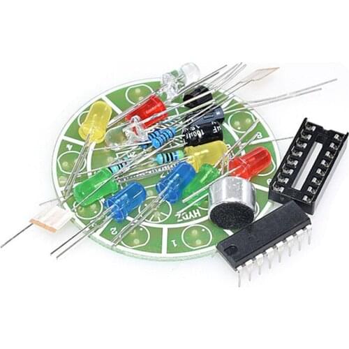 CD4017 colorful voice control rotating LED light kit electronic manufacturing diy kit spare parts student Laboratory