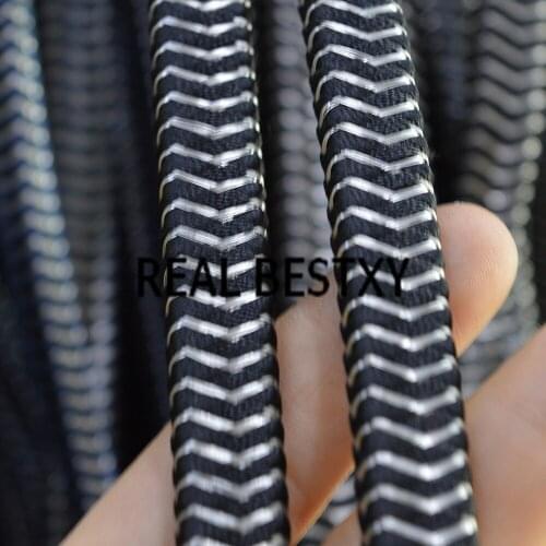 REAL BESTXY 5m/lot 11*5.8mm/black braided rope cords for bracelets nylon rope straps with stainless steel wire for Jewelry DIY