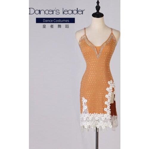 Latin Dance Dress Female Diamond Flower Tassel Chacha Tango Dance Costume Adult Elegant Stage Competition Suit