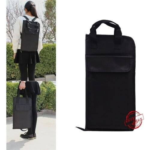 Drumstick Bag Drum Stick Holder Percussion Drum Mallet Backpack (Black)