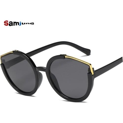 Samjune Vintage Round Sunglasses Women men female brand Frames Mirror Lenses Sun Glasses For women retro Male retro de sol