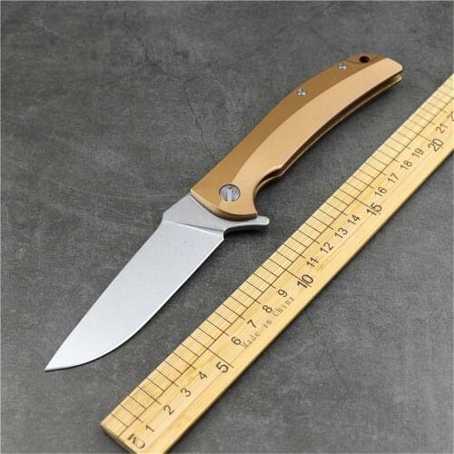 Bear head outdoor camping survival folding knife D2 blade all steel handle sharp EDC tactical self-defense folding knife